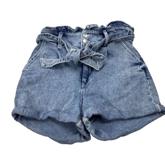 Wild Fable Womens High-Waisted Paperbag Denim Shorts Size S Blue Cotton Blend - Picture 1 of 10
